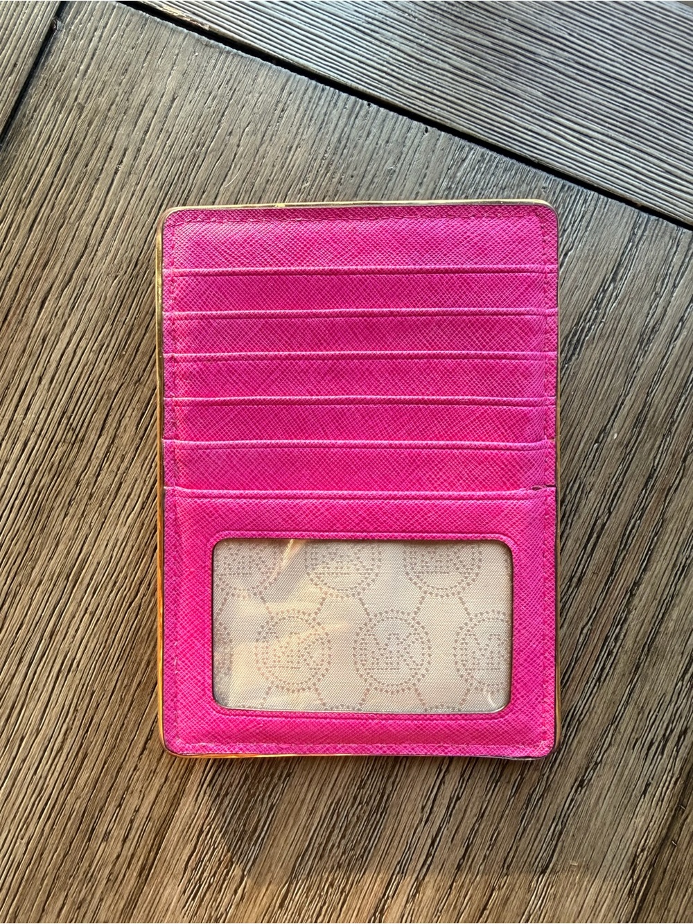 Michael Kors Hot Pink Leather Card & ID Holder
